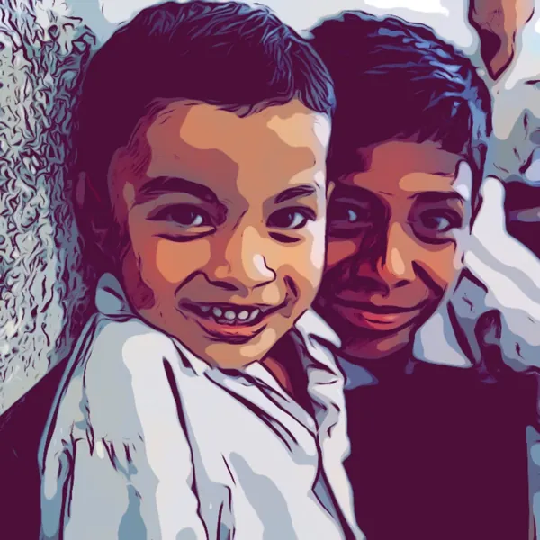 Two boys smiling